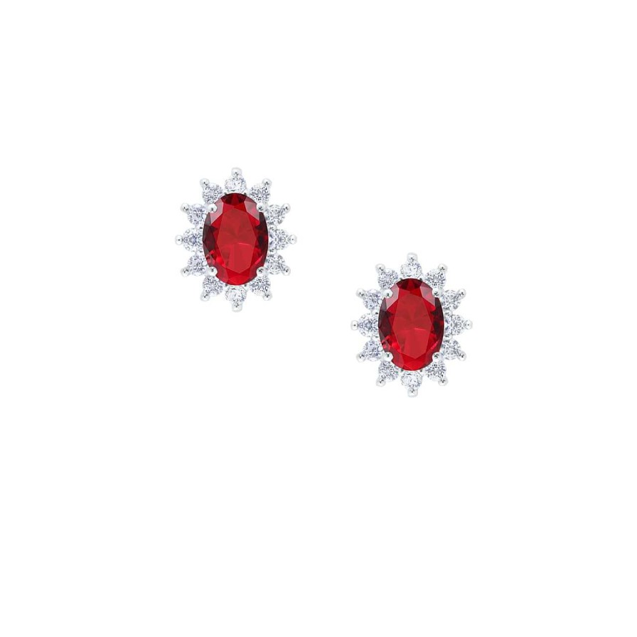 CANDY | Ohrringe Royal, 925 Sterling Silber, Rot