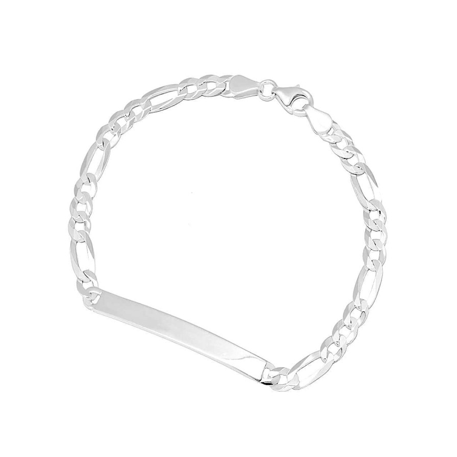 CANDY | Id-Armband Figaro 5.2 Mm, 925 Sterling Silber