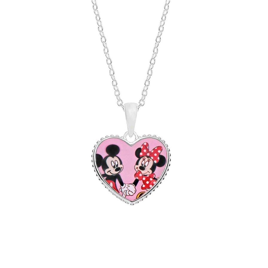 CANDY | Disney Halskette Mickey & Minnie Mouse Herz, 925 Sterling Silber