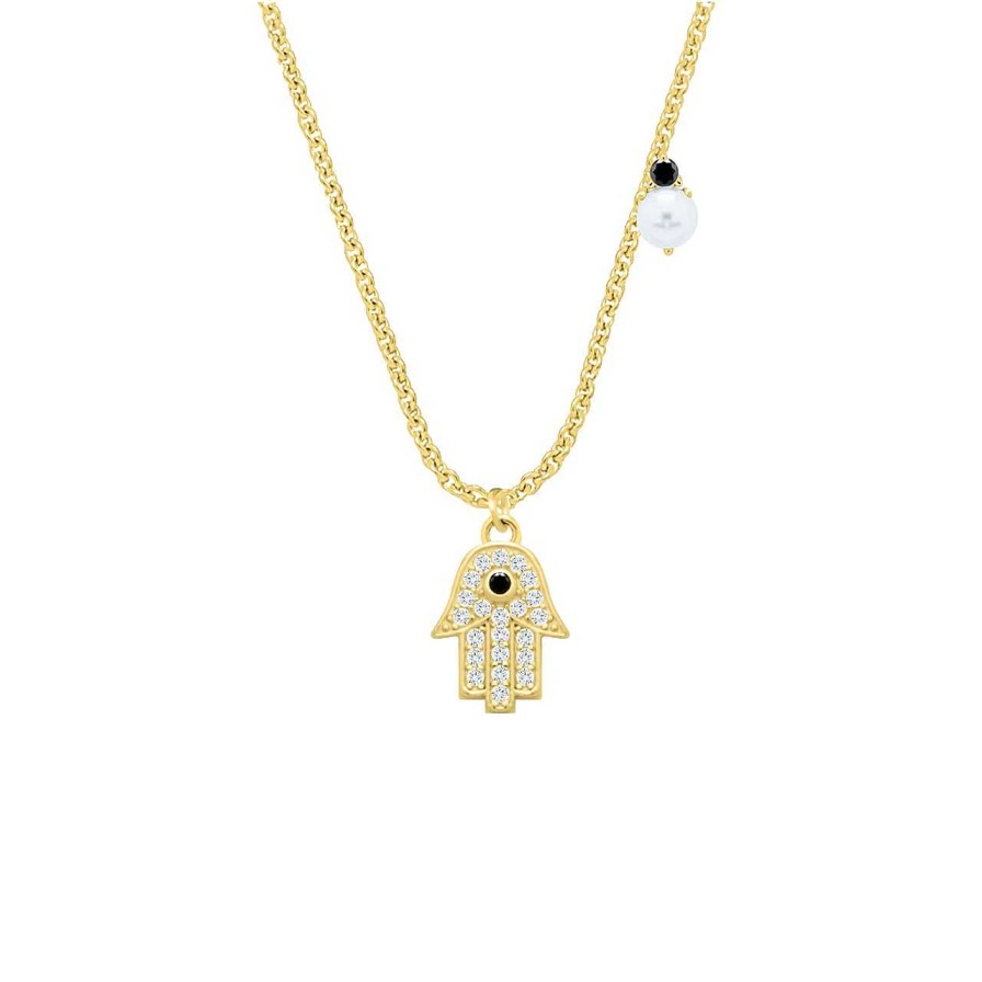 CANDY | Halskette Hamsa, 925 Sterling Silber, Vergoldet