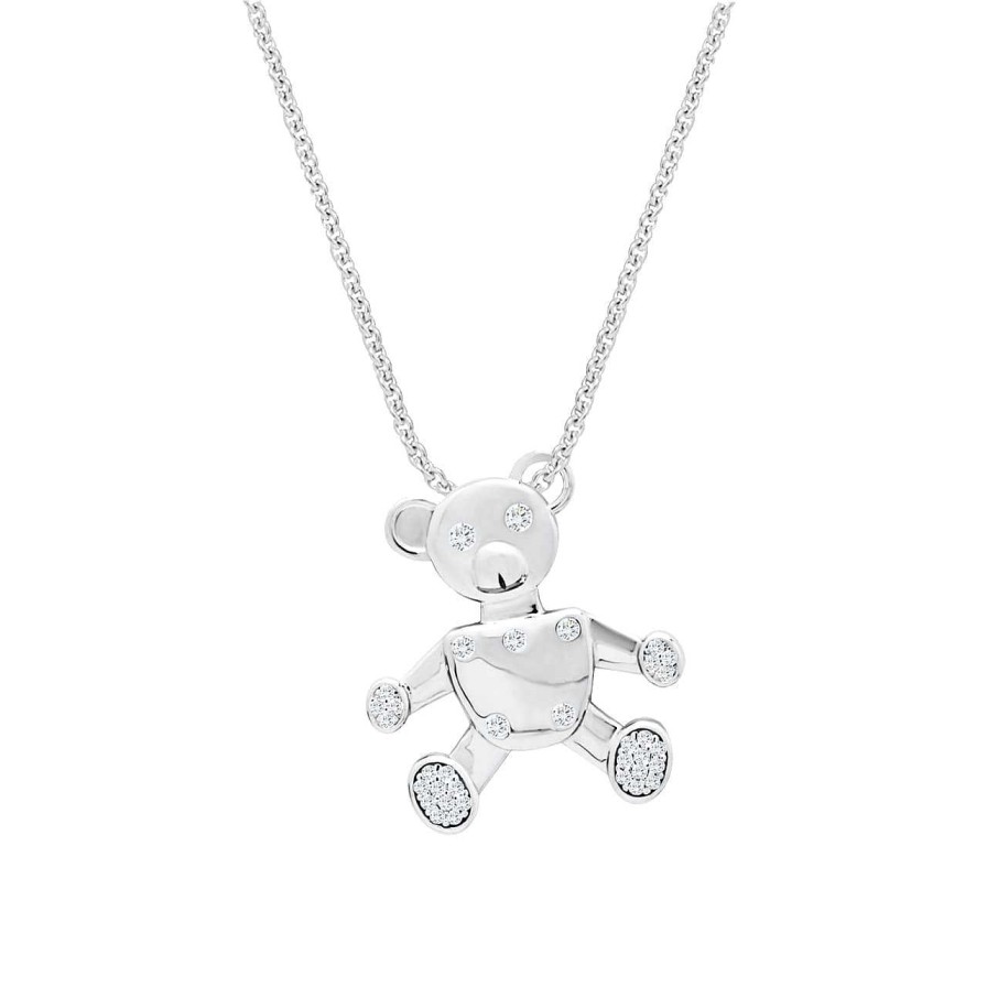 CANDY | Halskette Teddyb R, 925 Sterling Silber