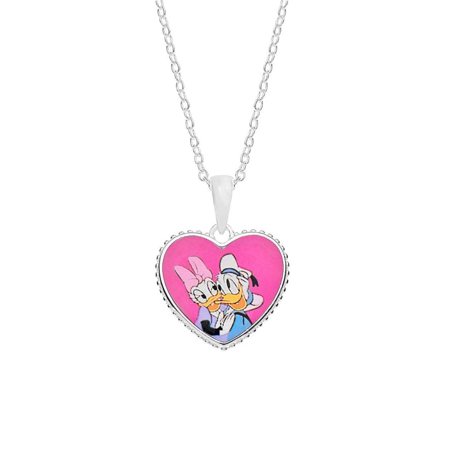 CANDY | Disney Halskette Donald & Daisy Duck Herz, 925 Sterling Silber