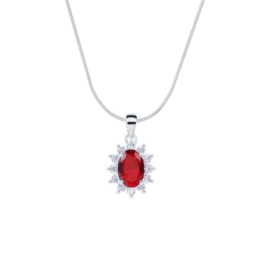 CANDY | Halskette Royal, 925 Sterling Silber, Rot